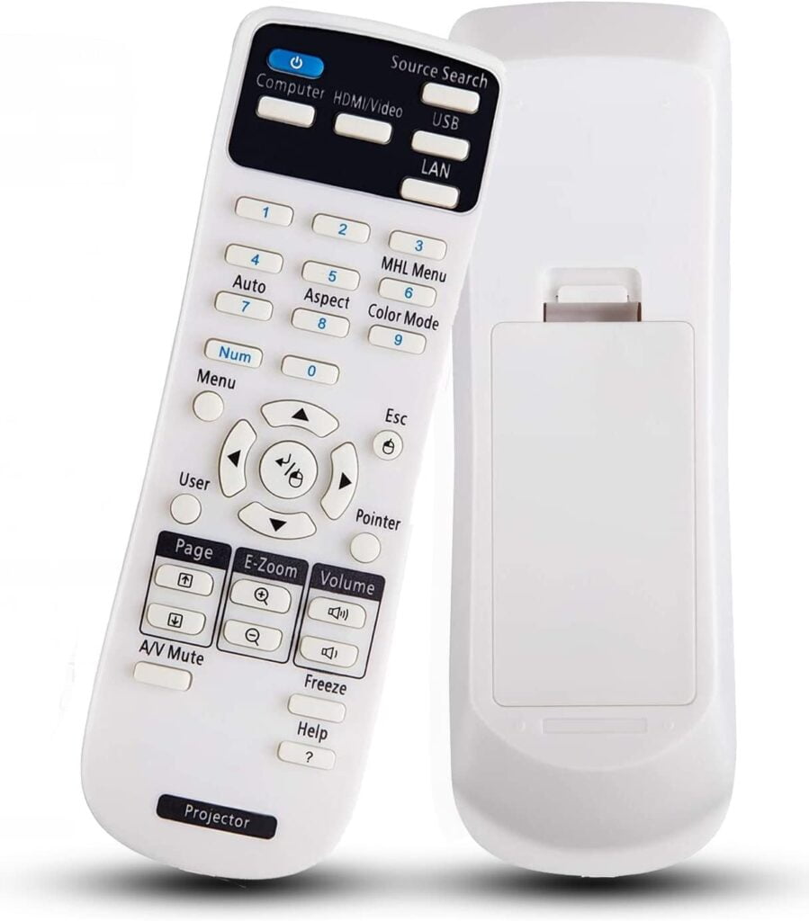 Universal Remote Control Replacement for Epson Home Cinema 8350 2150 2100 2000 2250 3020 Powerlite 93 485W 525W 5535U EB EX EX5280 EX3212 VS H BrightLink 455wi EMP- Series Projectors